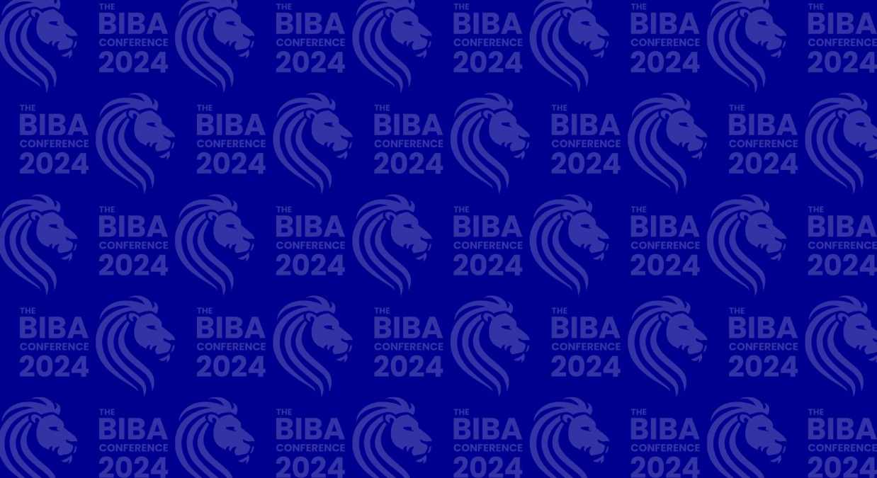 BIBA Lion Head Logo and BIBA 2024 on a dark blue background