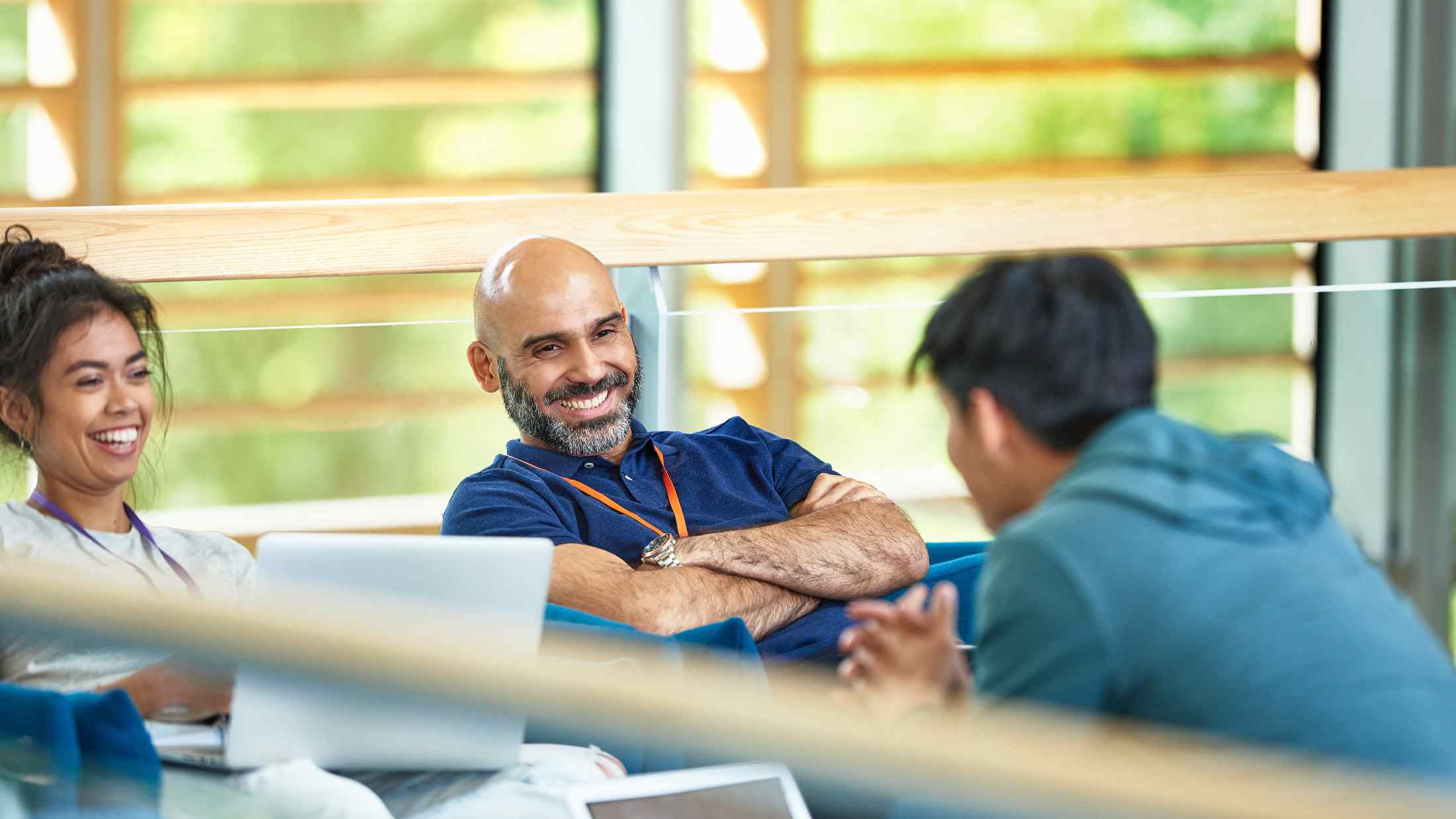 Business colleagues discussing in modern office