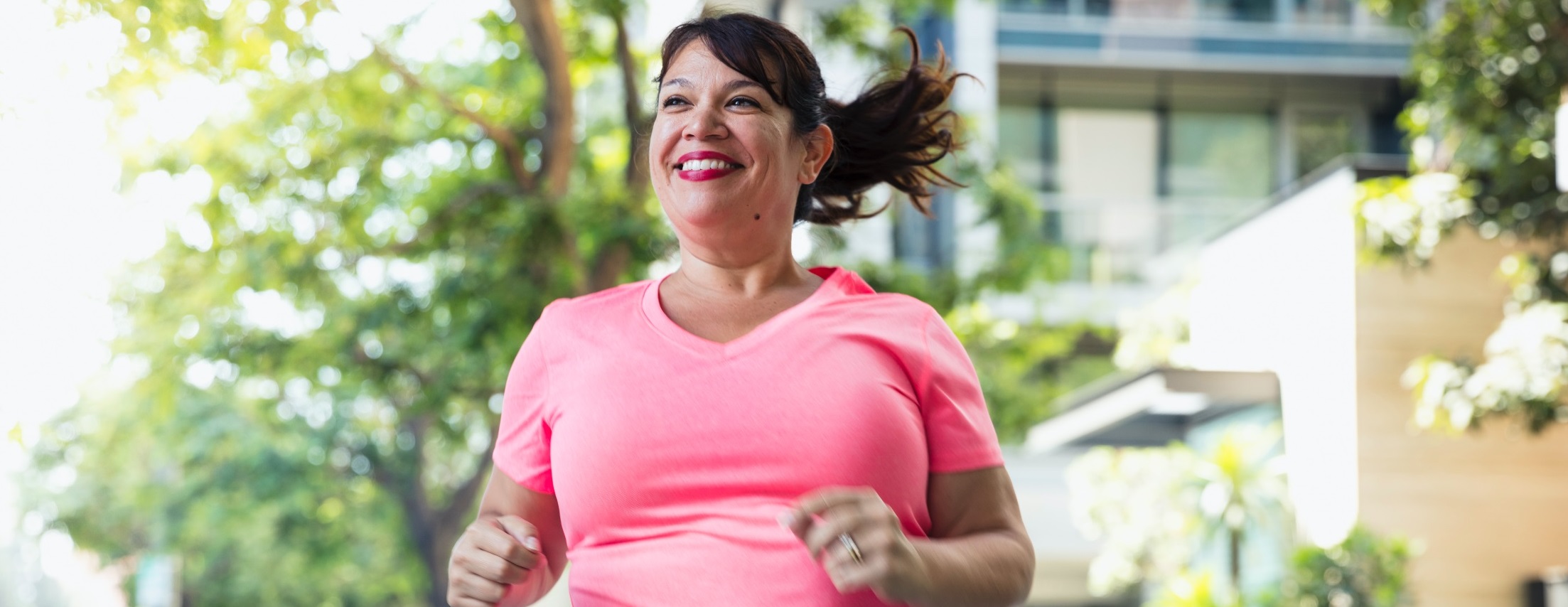 Female running to music