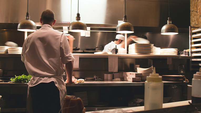 chef in restaurant kitchen