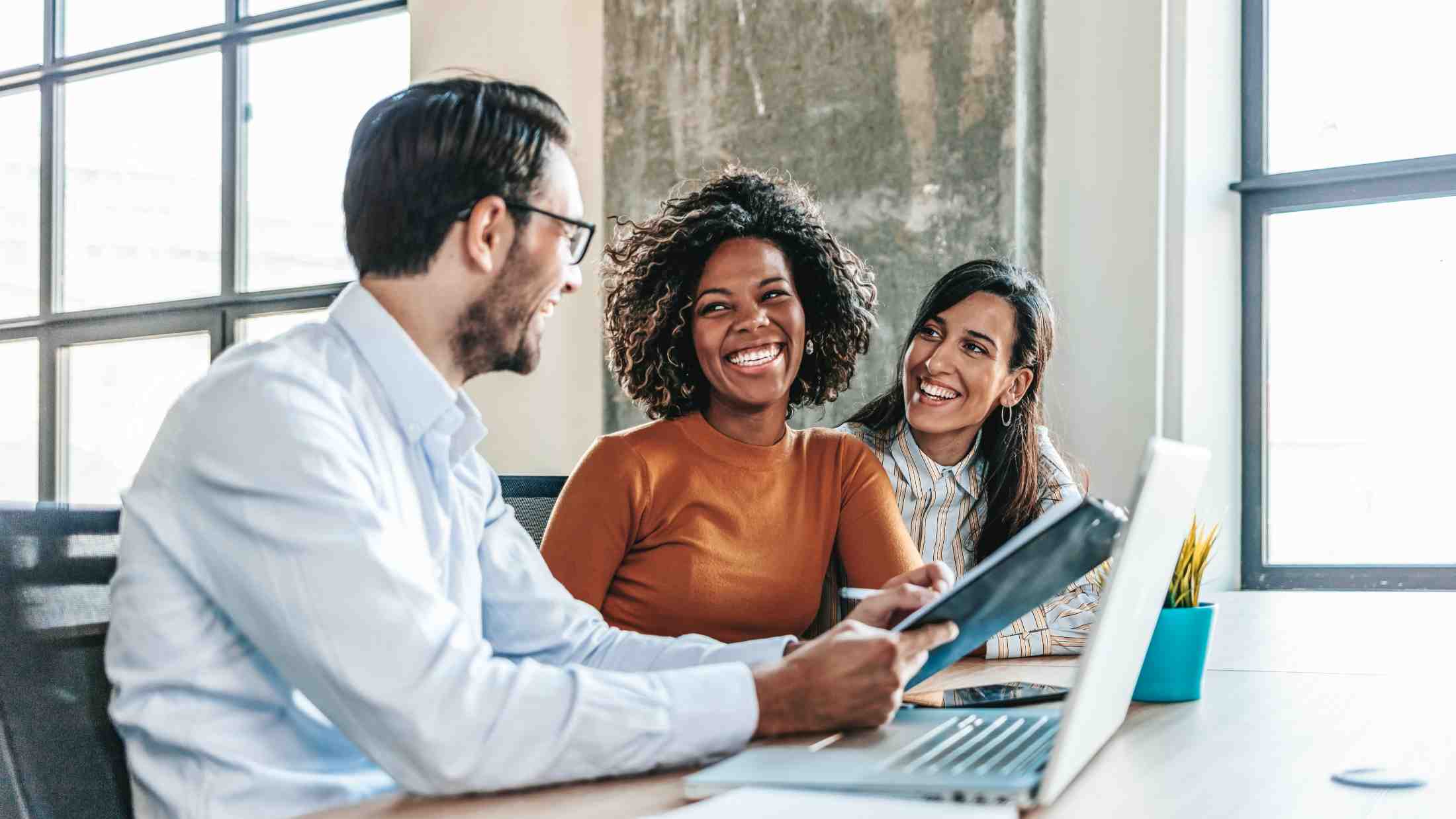 Business colleagues discussing in office